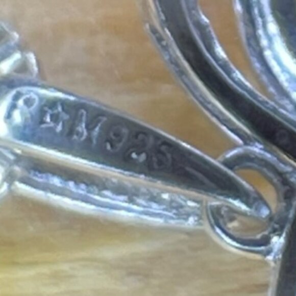 Sterling Silver Double Open Heart Pendant w/ Multicolor Sapphires & 18" Chain - Picture 6 of 9